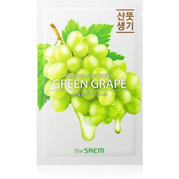 The Saem Natural Mask Sheet Green Grape Mască de iluminare și revitalizare ieftina