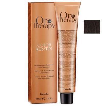 Vopsea Demi-permanenta Fanola Oro Therapy Color Keratin 4.14 Cacao, 100ml ieftina