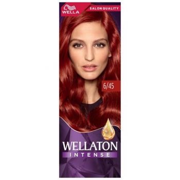 Vopsea Permanenta cu Ulei de Argan - Wella Wellaton Intense, nuanta 6/45 Rosu Pasional, 110 ml la reducere