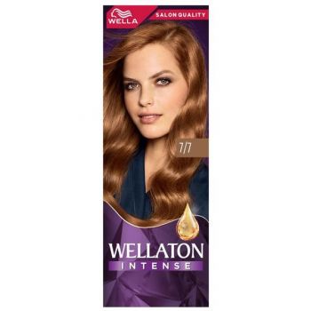 Vopsea Permanenta cu Ulei de Argan - Wella Wellaton Intense, nuanta 7/7 Blond Mediu Castaniu, 110 ml