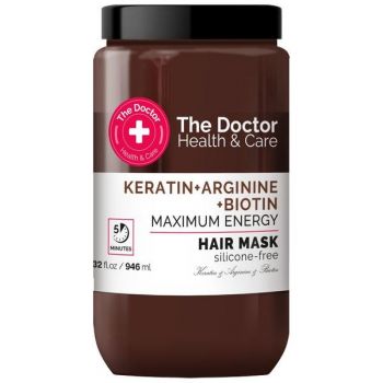 Masca Energizanta The Doctor Health & Care - Keratin, Arginine and Biotin Maximum Energy, 946 ml la reducere