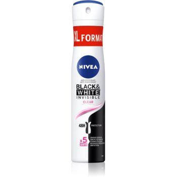 Nivea Black & White Invisible Clear spray anti-perspirant pentru femei