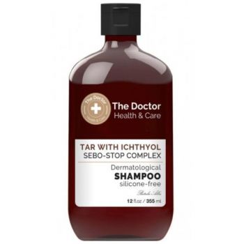 Sampon Dermatologic Antimatreata - The Doctor Health & Care Tar With Ichthyol + Sebo-Stop Complex Dermatological, 355 ml