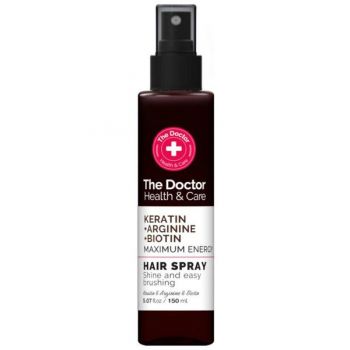 Spray Energizant - The Doctor Health & Care Keratin + Arginine + Biotin Hair Spray Shine and Easy Brushing, 150 ml ieftin