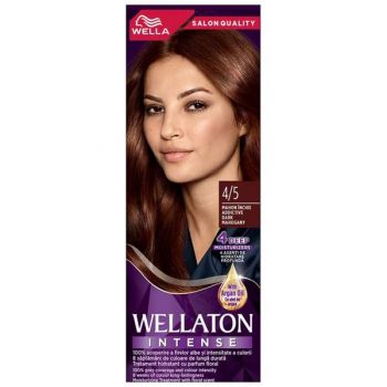 Vopsea Permanenta cu Ulei de Argan - Wella Wellaton Intense, nuanta 4/5 Mahon Inchis, 110 ml