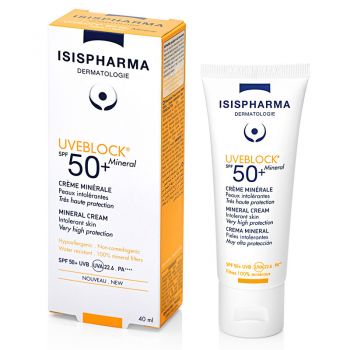 Crema cu protectie solara Isispharna UVEBLOCK SPF 50+ Mineral, 40 ml