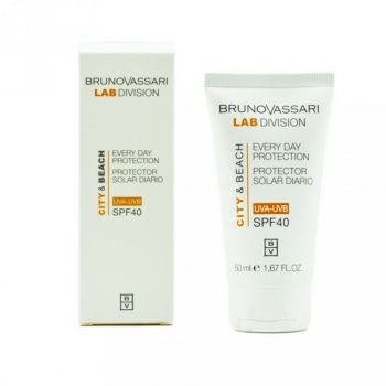 Crema de zi Hidratantă pentru protectie solara Față Bruno Vassari, City & Beach, cu Dioxid de Titan, SPF 40 (Gramaj: 50 ml)