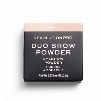 Pudra pentru sprancene Revolution PRO Duo, Makeup Revolution, 2,2 g (Culoare produse: Blonde)