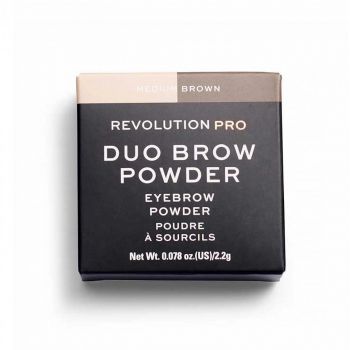 Pudra pentru sprancene Revolution PRO Duo, Makeup Revolution, 2,2 g (Culoare produse: Medium Brown)