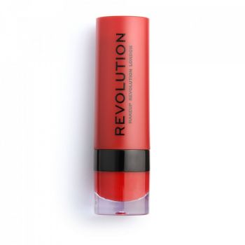 Ruj mat Makeup Revolution, REVOLUTION, Vegan, Matte, Cream Lipstick, 3 ml (Nuanta Ruj: 134 Ruby) de firma original