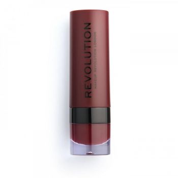 Ruj mat Makeup Revolution, REVOLUTION, Vegan, Matte, Cream Lipstick, 3 ml (Nuanta Ruj: 148 Plum) de firma original