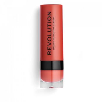 Ruj mat Makeup Revolution, REVOLUTION, Vegan, Matte, Cream Lipstick, 3 ml (Nuanta Ruj: RBF107 Corai) de firma original