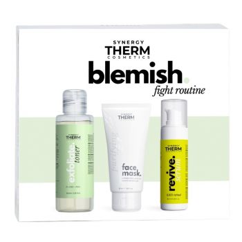 Set Blemish Fight Routine, Synergy Therm, Toner exfoliant, 100 ml + Masca Faciala, 50 ml + Serum Revive Retinal 0.05%, 30 ml de firma original