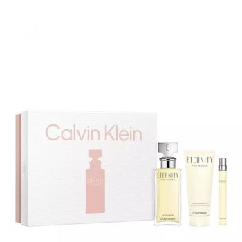 Set cadou Calvin Klein Eternity for Women, Apa de Parfum 100 ml + Lotiune de corp 100 ml + Mini Apa de Parfum 10 ml