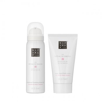Set de ingrijire Rituals Cosmetics Sakura Body Care, Foaming Shower Gel 50ml + Body Cream 70ml