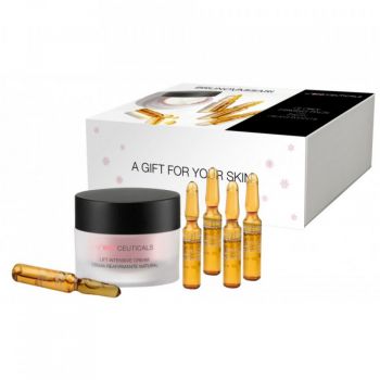 Set ingrijire ten A Gift For Your Skin Bruno Vassari: Bio Ceuticals Lift Intensive, Cremă Anti-Îmbătrânire, pentru Față, 50 ml + Ser Concentrat Bioceuticals Ferulic + Vit C + DMAE, Efect de Fermitate, pentru Față, 7 x 2 ml