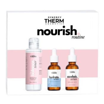 Set Skin Nourishment Routine, Synergy Therm, Toner In Balance, 100 ml + Ser Hidratant Acid Hialuronic, 30 ml + Ser cu Acid Azelaic, 30 ml de firma original