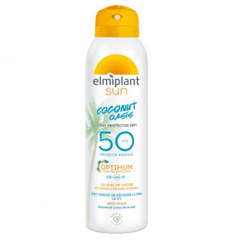 Lotiune spray pentru protectie solara Elmiplant Coconut Oasis, SPF 50, 150 ml