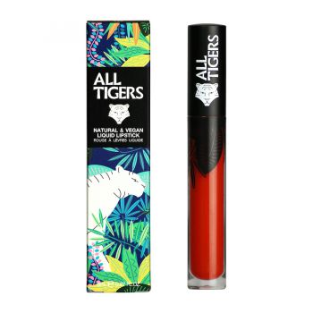 Ruj de buze lichid mat Natural & Vegan All Tigers, 8 ml (Nuanta Ruj: 886 Shake the ground)