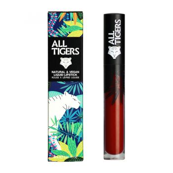 Ruj de buze lichid mat Natural & Vegan All Tigers, 8 ml (Nuanta Ruj: 889 Command respect)