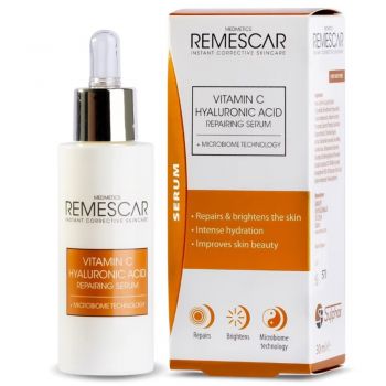 Serum reparator cu Vitamina C si Acid hialuronic Remescar, 30 ml