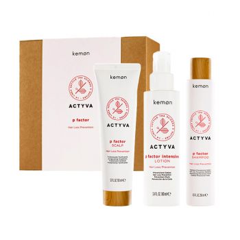 Set anti-caderea parului Kemon Actyva P Factor, Sampon 250 ml + Tratament 150 ml + Lotiune 100 ml