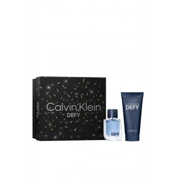 Set cadou Calvin Klein Defy, Barbati, Apa de Toaleta 50 m + Gel de Dus, 100 ml (Continut set: 50 ml Apa de Toaleta + 100 ml Gel de Dus)