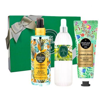 Set Cadou Eyup Sabri Tuncer, Apa de Colonie 68° Ayvalik Olive Blossom 150 ml + Cremă De Mâini Și De Corp Summer Dream 50 ml + Spray de Corp Deep Charm 250 ml de firma original