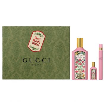 Set Cadou Gucci Flora Gorgeous Gardenia, Apa de parfum, Femei (Continut set: 100 ml Apa de Parfum + 10 ml Apa de Parfum + 5 ml Apa de Parfum) de firma original