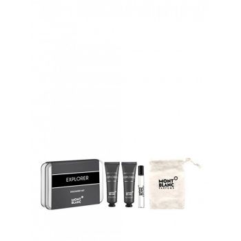 Set Cadou Mont Blanc Explorer, Apa de Parfum, Barbati (Continut set: 7.5 ml Apa de Parfum + 30 ml After-Shave + 30 ml Gel de dus)