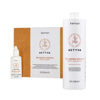 Set de disciplinare Kemon Actyva Disciplina, Sampon preparator 1000 ml + Serum 12 x 30 ml