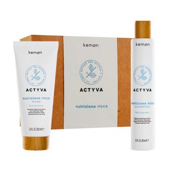 Set de hidratare Kemon Actyva Nutrizione Ricca, Sampon 250 ml + Masca 200 ml