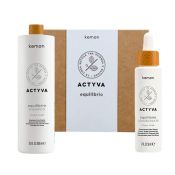 Set pentru echilibrare scalp Kemon Actyva Equilibrio, Sampon 1000 ml + Tratament 50 ml