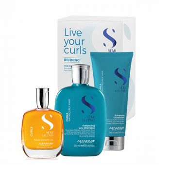 Set pentru par ondulat Alfaparf Milano Curls Sampon 250 ml + Balsam 200 ml + Ulei pentru netezire 100 ml (Gramaj: 250 ml + 200 ml) ieftin