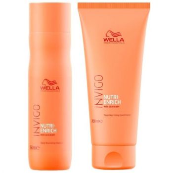 Set pentru par uscat Wella Professionals Nutri-Enrich, Sampon 250 ml + Balsam 200 ml ieftin