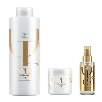 Set pentru Stralucire Wella Professionals Oil Reflections, Sampon 1000 ml + Masca 150 ml + Ulei 100 ml de firma original