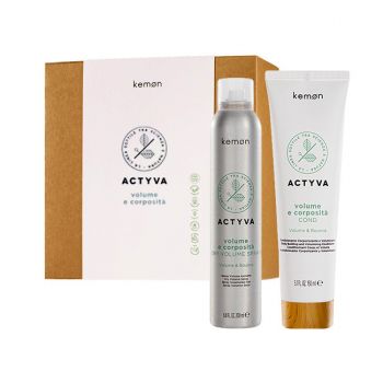 Set pentru volum Kemon Actyvia Volume e Corposità, Balsam 150 ml + Spray uscat 200 ml de firma original