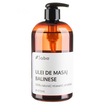 Ulei de masaj Sabio Balinese 100% natural, 475 ml (Gramaj: 236 ml, Concentratie: Ulei de masaj) ieftin