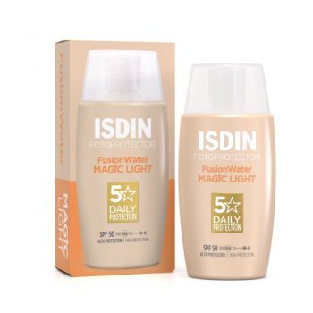 Crema de protectie solara pentru fata cu SPF 50 Isdin Fusion Water Color, 50 ml (Concentratie: Protectie solara, Culoare produse:  Medium)