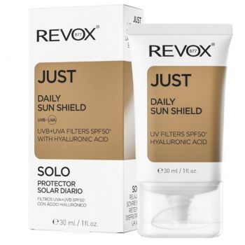 Crema de zi Revox Just Daily sun shield uva+uvb filters SPF50 + hyaluronic acid, 30 ml Crema de zi Revox Just Daily sun shield uva+uvb filters SPF50 + hyaluronic acid, 30 ml
