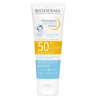 Crema minerala protectie solara pentru copii Bioderma Pediatrics Mineral, SPF 50+, 50g ieftina