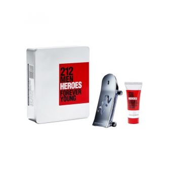 Set Cadou Carolina Herrera, 212 Men Heroes (Continut set: 90 ml Apa de toaleta + 100 ml  Gel de dus)