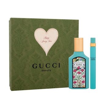 Set cadou Gucci Flora Gorgeous Jasmine, Apa de parfum, Femei (Continut set: 50 ml Apa de Parfum + 10 ml Apa de Parfum)