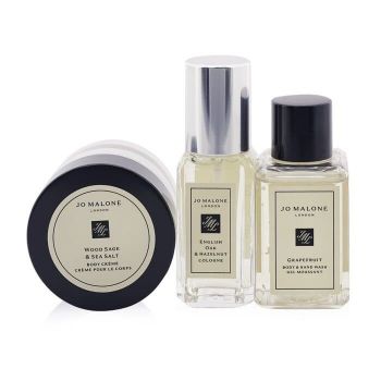 Set cadou Jo Malone English Oak & Hazelnut Cologne 9ml + Gel de maini si corp Grapefruit 15ml + Crema de corp Wood Sage & Sea Salt 15ml de firma original