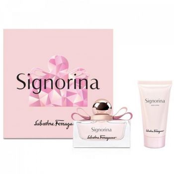 Set cadou Salvatore Ferragamo Signorina, Apa de Parfum, Femei (Continut set: 30 ml Apa de Parfum + 50 ml Lotiune de corp)