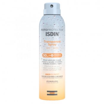 Spray transparent de protectie solara pentru corp Isdin Wet Skin, SPF 50, 250 ml