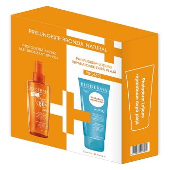 BIODERMA PHOTODERM ULEI BRONZANT SPF50+ 200ML + LOTIUNE REPARATOARE DUPA PLAJA 200ML