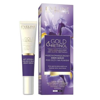 Cremă ser antirid pentru zona ochilor Eveline Cosmetics Gold And Retinol, 20 ml ieftin