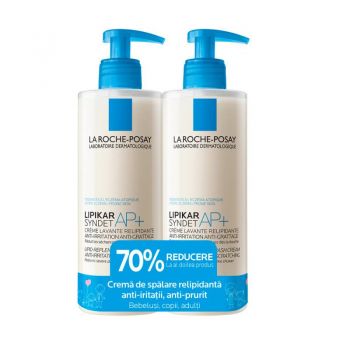 LA ROCHE POSAY LIPIKAR SYNDET AP+ GEL CREMA DE CURATARE 400ML 1+1 70% REDUCERE AL 2-LEA PRODUS