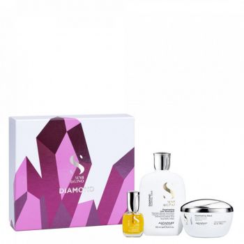 Set pentru stralucire Alfaparf Semi Di Lino Diamond Iluminating cu 250 ml Sampon + 200 ml Masca + 15 ml Serum (Concentratie: Set) ieftin